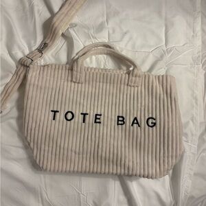 Soft Cream Fleece Tote Bag NWT